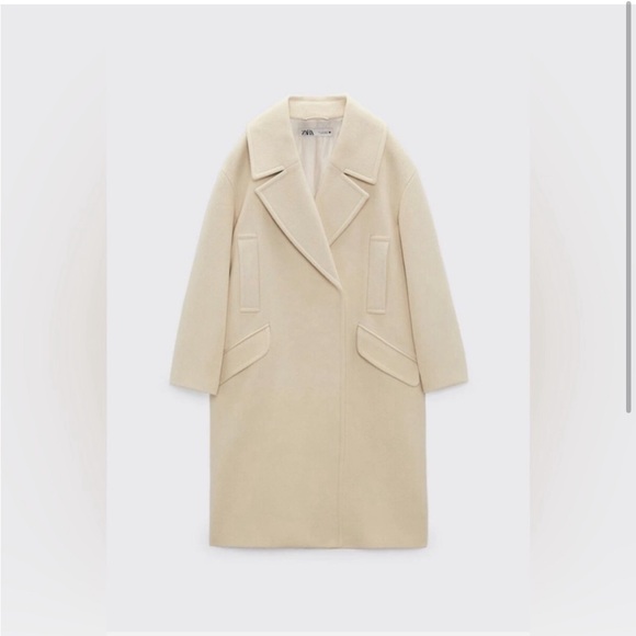 Cream Zara coat size XL NWT - Picture 1 of 4
